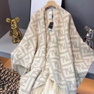 Fendi Cream and White Scarf